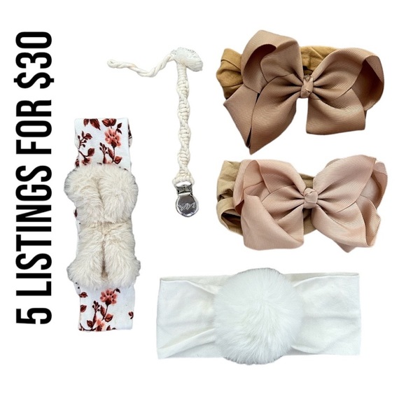 Baby girl boho accessory lot
Headbands and pacifier clip - Picture 7 of 7